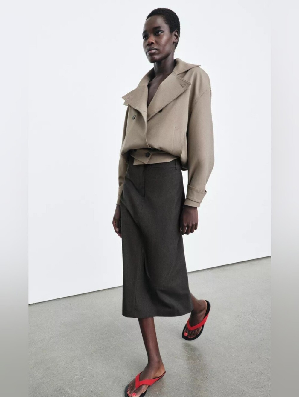 Zara Dark Brown Midi Skirt SKORT
